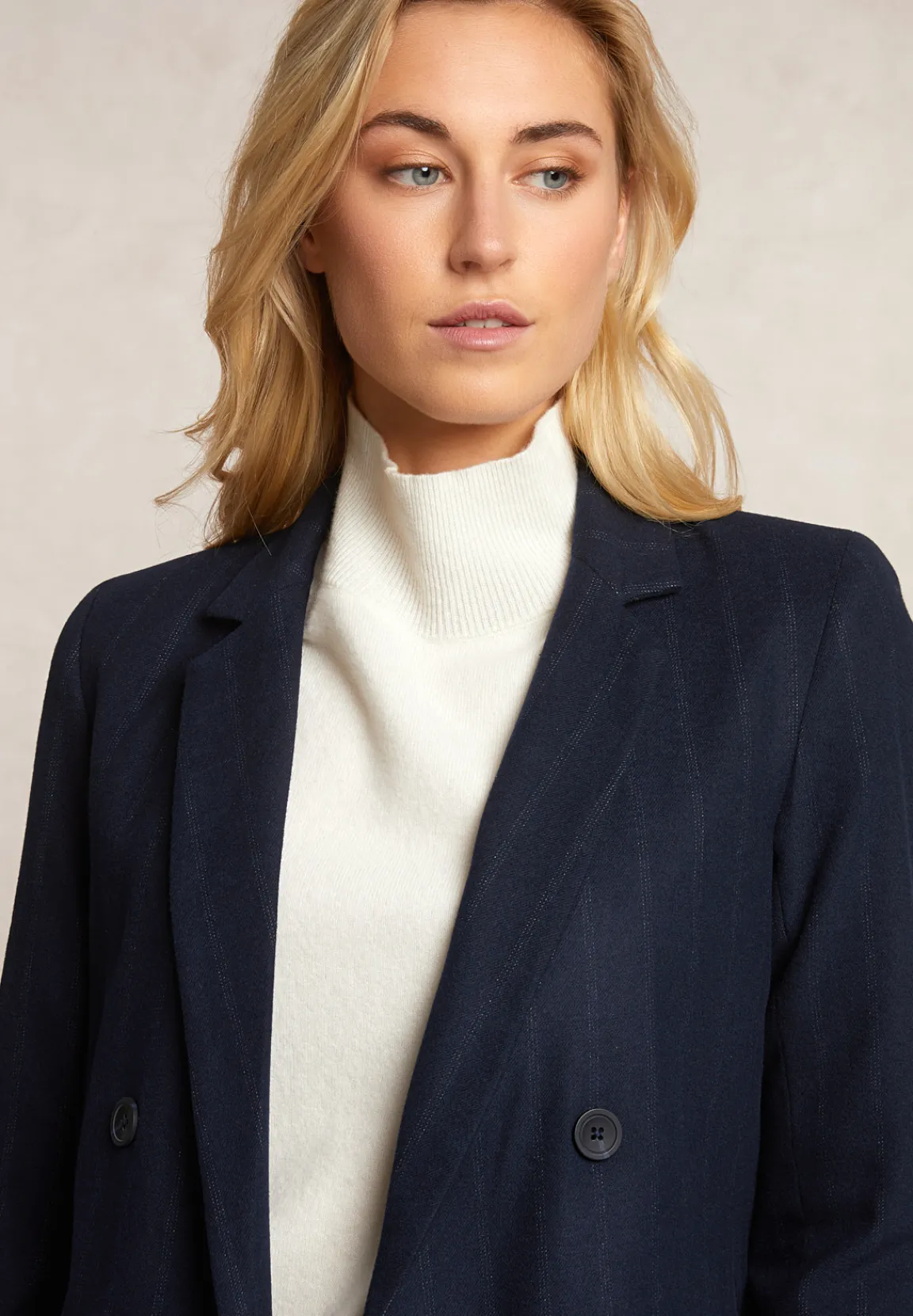 Hot River Woods Gestreepte blazer dubbele knoopsluiting blauw -