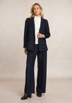 Hot River Woods Gestreepte blazer dubbele knoopsluiting blauw -