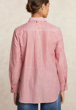 Online River Woods Gestreepte glitter blouse écru/rood -