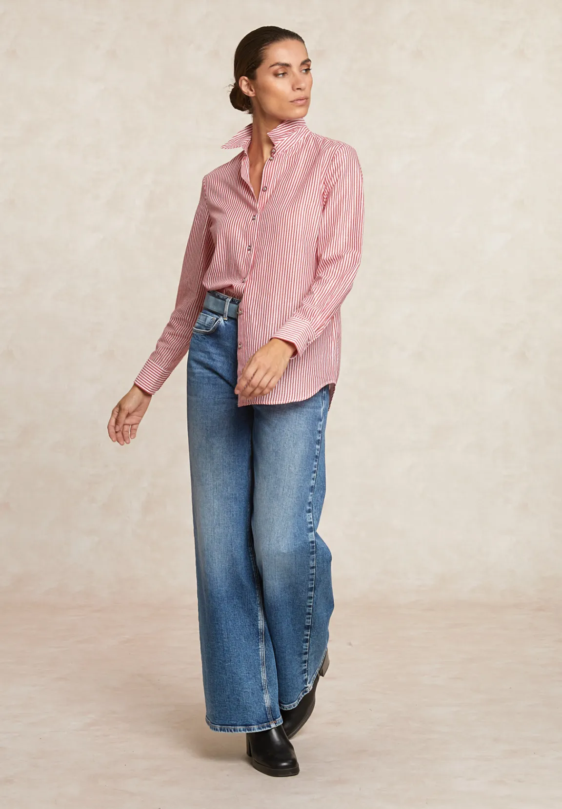 Online River Woods Gestreepte glitter blouse écru/rood -