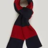 Online River Woods Gestreepte katoenen sjaal dk navy/aspen red voor jongens -