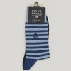 Online River Woods Gestreepte katoenen sokken dark chambray mix -