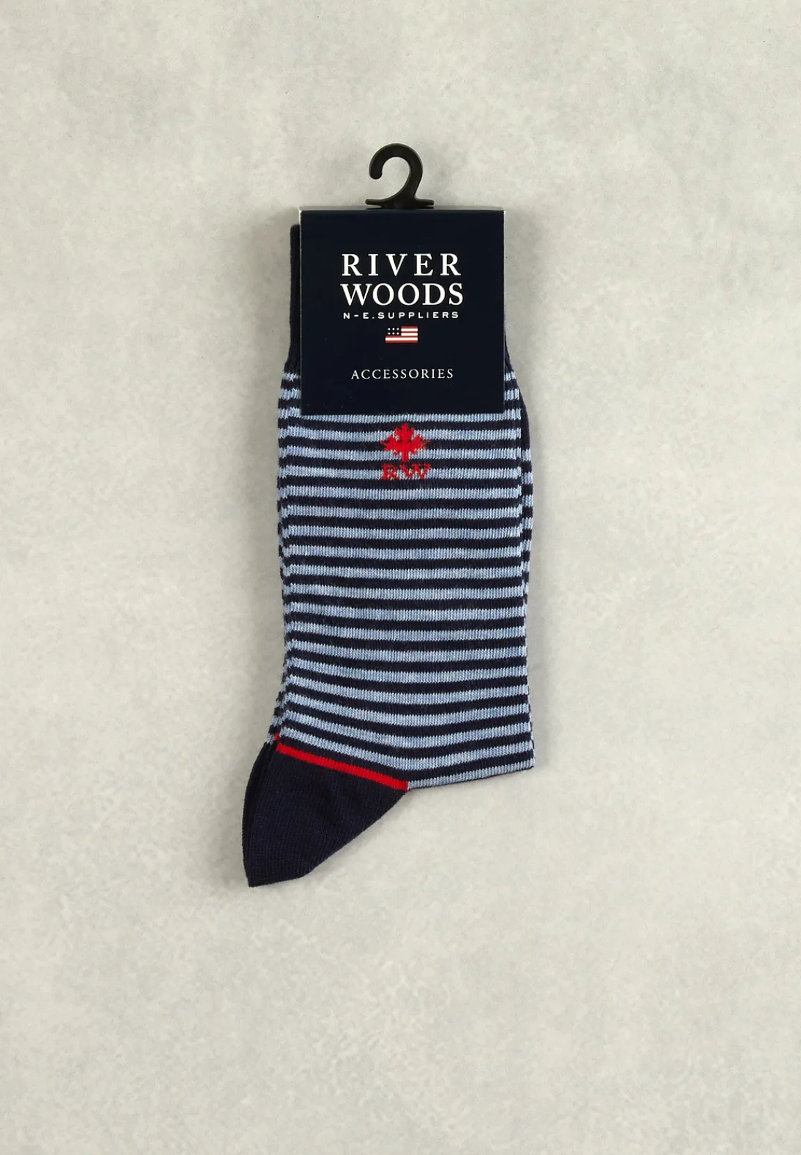 Sale River Woods Gestreepte katoenen sokken navy/chambray mix -