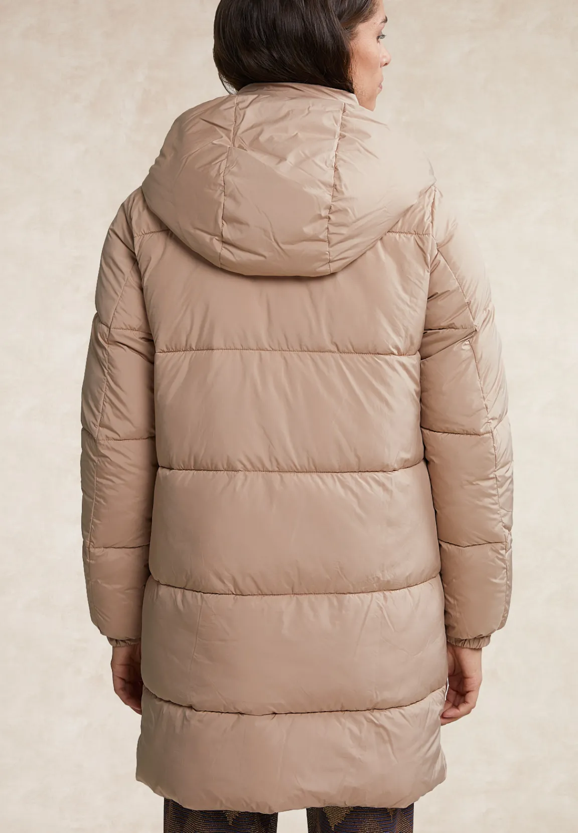 Discount River Woods Gewatteerde jas met kap beige -