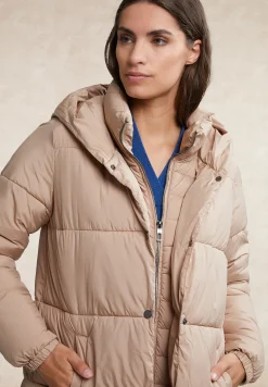 Discount River Woods Gewatteerde jas met kap beige -