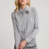 Fashion River Woods Grijze blouse kraag met strik -