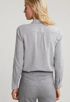 Fashion River Woods Grijze blouse kraag met strik -