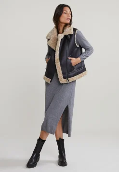 Sale River Woods Grijze lange jurk met riem -