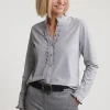 Online River Woods Grijze T-shirt met knopen -