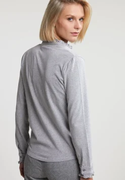 Online River Woods Grijze T-shirt met knopen -