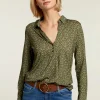 Sale River Woods Groen/blauwe V-hals T-shirt -