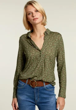 Sale River Woods Groen/blauwe V-hals T-shirt -
