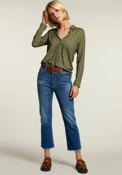 Sale River Woods Groen/blauwe V-hals T-shirt -