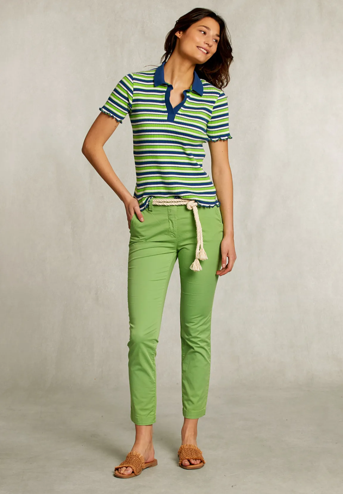 Online River Woods Groene basic broek -