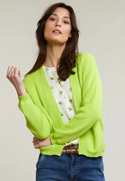 New River Woods Groene basic cardigan lange mouwen -