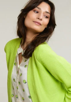 New River Woods Groene basic cardigan lange mouwen -
