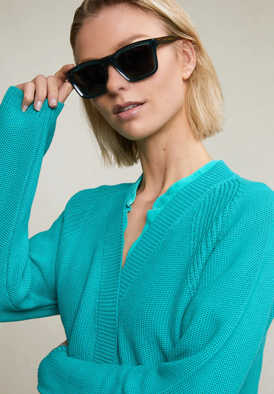 Clearance River Woods Groene basic cardigan lange mouwen -