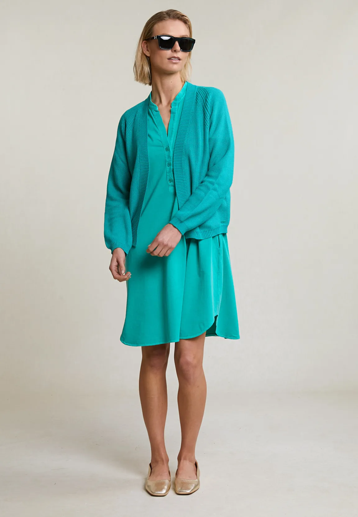 Clearance River Woods Groene basic cardigan lange mouwen -