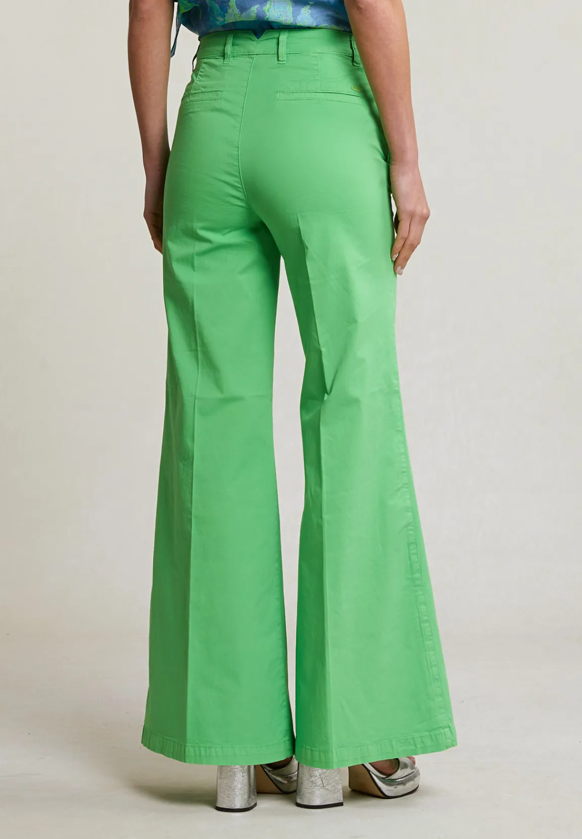 Outlet River Woods Groene basic lange stretch broek -