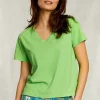 Discount River Woods Groene basic V-hals T-shirt -