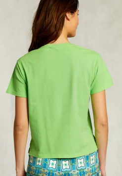 Discount River Woods Groene basic V-hals T-shirt -