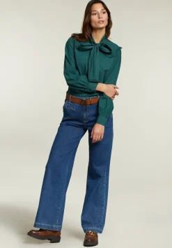 Sale River Woods Groene blouse met strik -