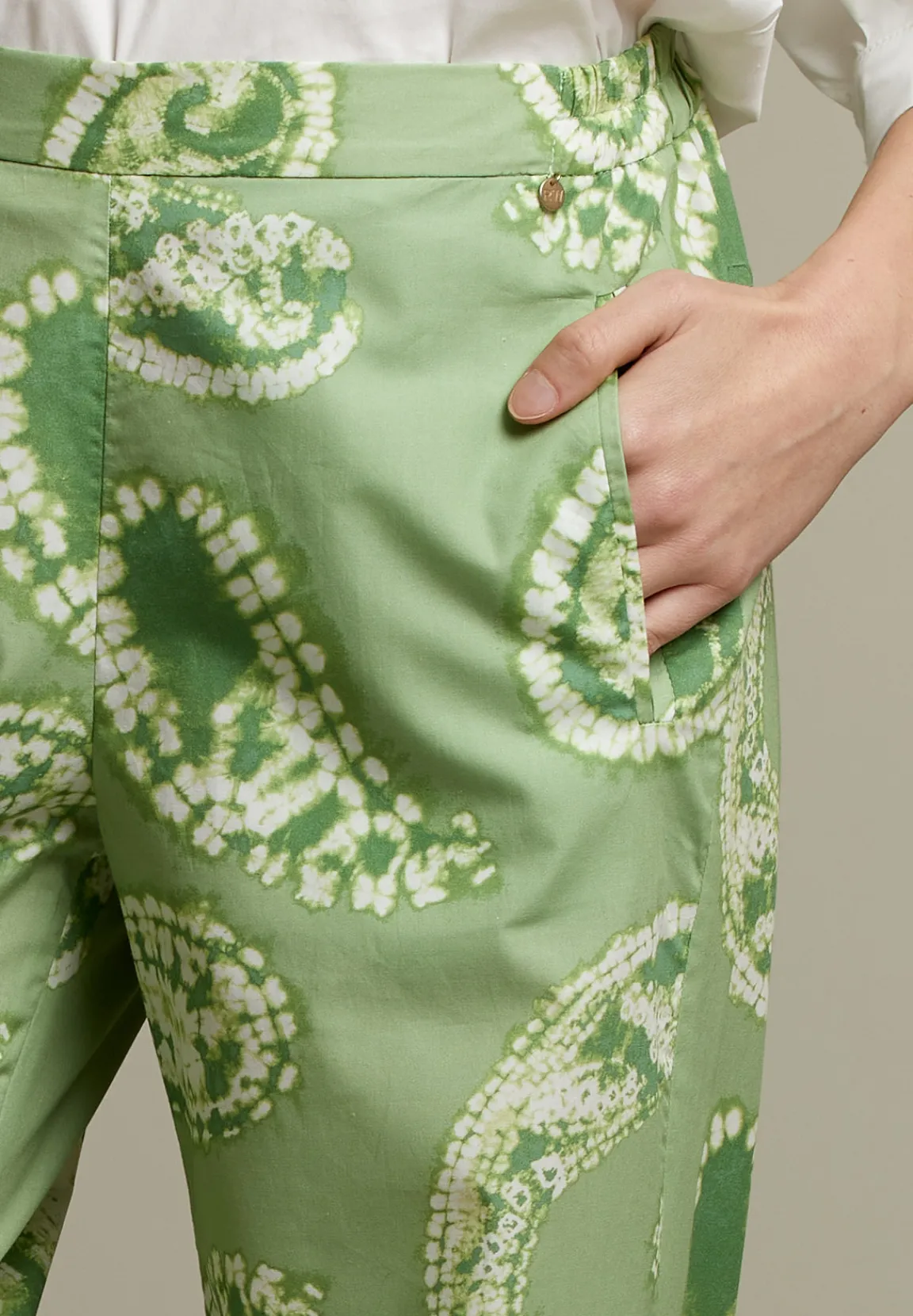 Online River Woods Groene broek in paisley print -