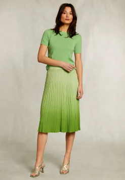 Hot River Woods Groene degradé midi rok -
