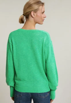 Hot River Woods Groene geknoopte cardigan ronde hals -