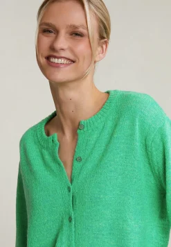 Hot River Woods Groene geknoopte cardigan ronde hals -