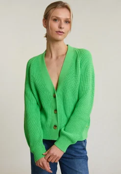 Online River Woods Groene geknoopte V-hals cardigan lange mouwen -