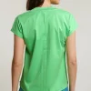 Online River Woods Groene katoenen V-hals T-shirt -