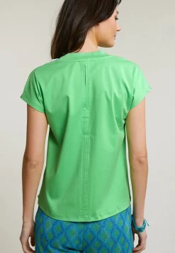 Online River Woods Groene katoenen V-hals T-shirt -