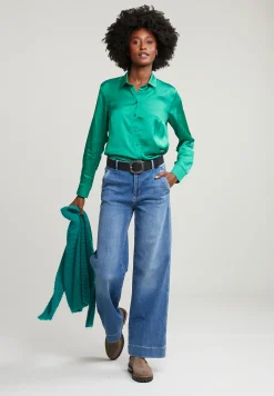 Fashion River Woods Groene klassieke blouse -