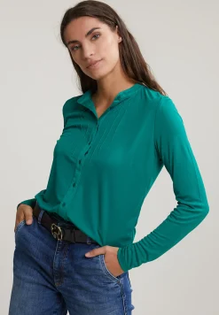 Discount River Woods Groene klassieke T-shirt lange mouwen -
