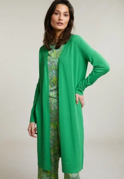 Fashion River Woods Groene lange cardigan lange mouwen -