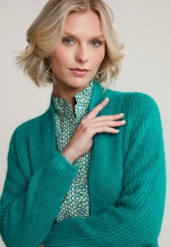 New River Woods Groene lange cardigan lange mouwen -