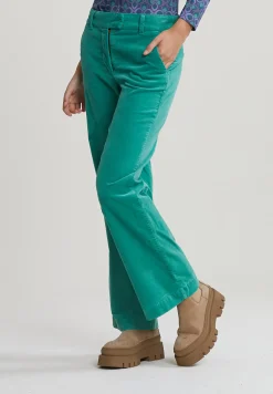 Discount River Woods Groene lange fluwelen broek -