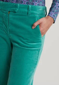 Discount River Woods Groene lange fluwelen broek -