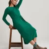 Clearance River Woods Groene lange jurk met riem -