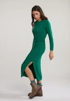 Clearance River Woods Groene lange jurk met riem -