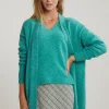 Clearance River Woods Groene lange V-hals cardigan lange mouwen -