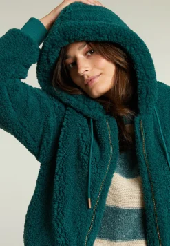 Best River Woods Groene oversized bomberjack met kap -