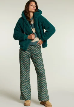 Best River Woods Groene oversized bomberjack met kap -