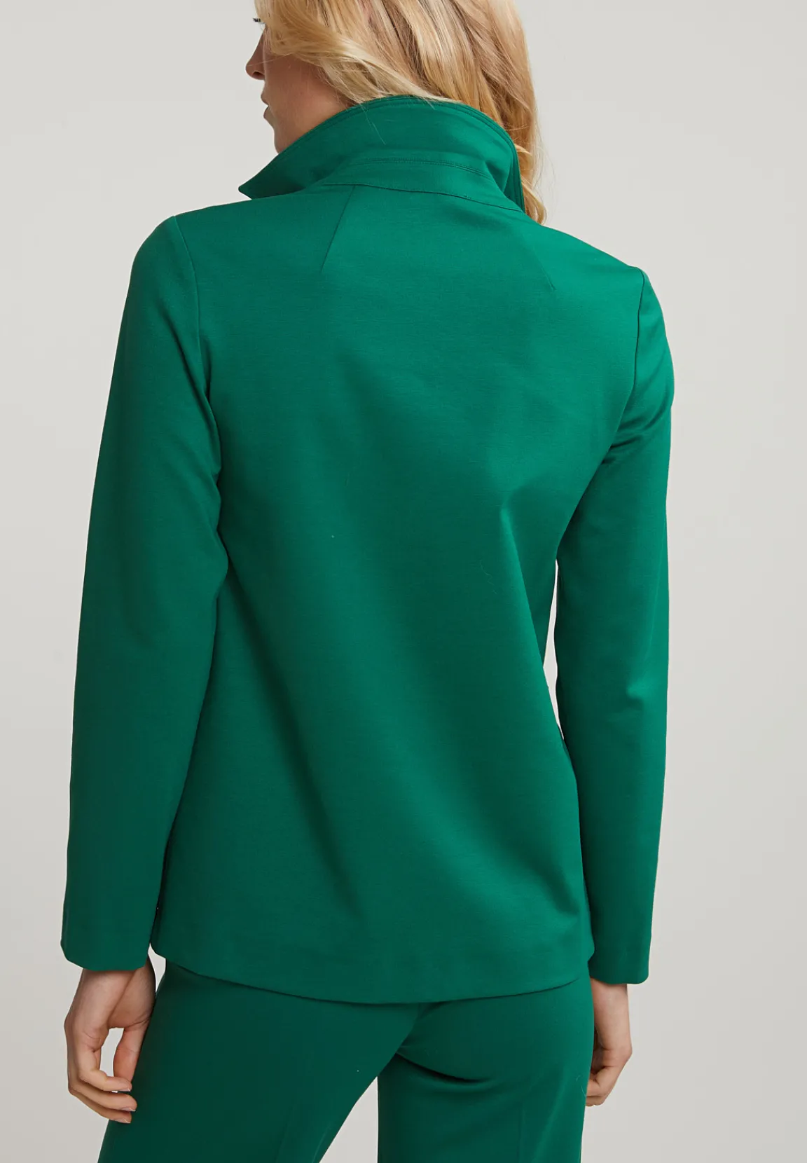 New River Woods Groene V-hals blouse opgestikte zakken -