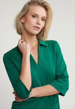 Outlet River Woods Groene V-hals jurk 3/4 mouwen -