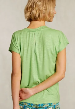 Clearance River Woods Groene V-hals T-shirt korte mouwen -
