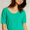 Discount River Woods Groene viscose trui korte mouwen -