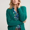 Online River Woods Groene wollen V-hals trui -