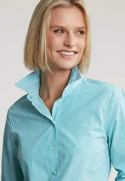 Best River Woods Groen/wit gestreepte blouse lange mouwen -